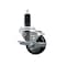 Service Caster 3'' SS Black Poly Swivel 1-1/4'' Expanding Stem Caster with Brake SCC-SSEX20S314-PPUB-BLK-TLB-114 - alternate 1